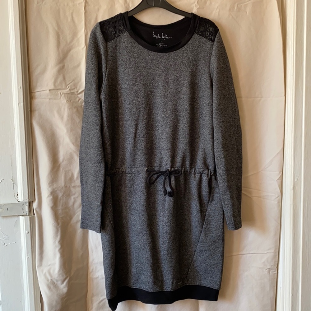 Marbled for waist sweater dress